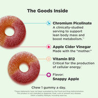 Thumbnail for OLLY Metabolism Gummy Rings, Apple Cider Vinegar, Vitamin B12, Chromium, Energy and Digestive Health, Chewable Supplement, Apple Flavor - 30 Count