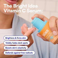 Thumbnail for Bliss Vitamin C + Tri-Peptide Bright Idea Serum – 15% Brightening + Barrier Boost Complex for Radiant, Firm Skin – Anti-Aging Face Serum Boosts Collagen & Elasticity - 1 fl oz