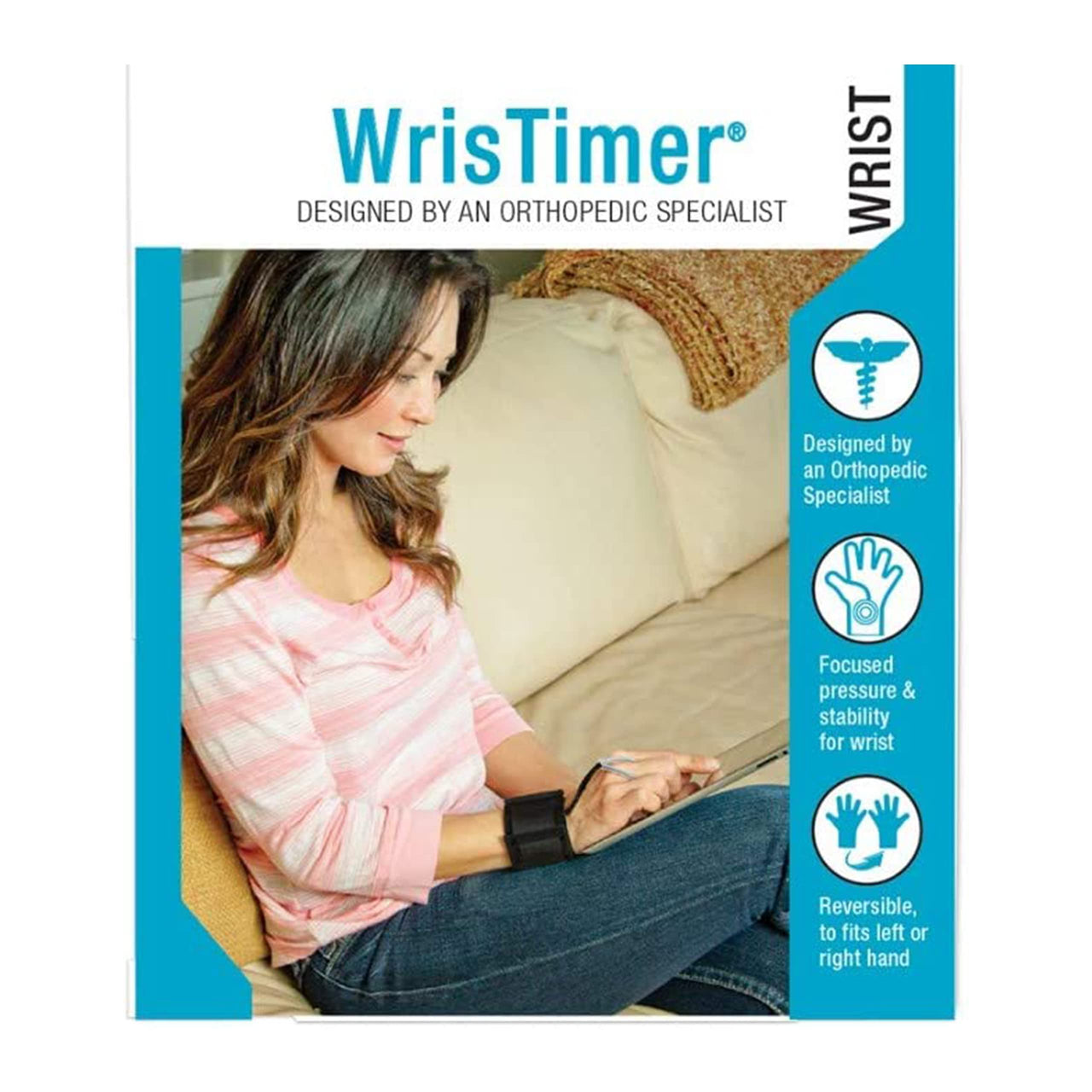 Brownmed - IMAK RSI WrisTimer - Wrist Brace for Carpal Tunnel, Arthritis & Tendonitis - Comfortable Wrist Support for Working, Gaming & More - Offers Gentle Wrist Compression for Men & Women - Small