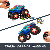 Thumbnail for Hot Wheels Monster Trucks 1:15 Scale Mega-Wrex Alive Battery-Powered RC Vehicle with Lights & Sounds