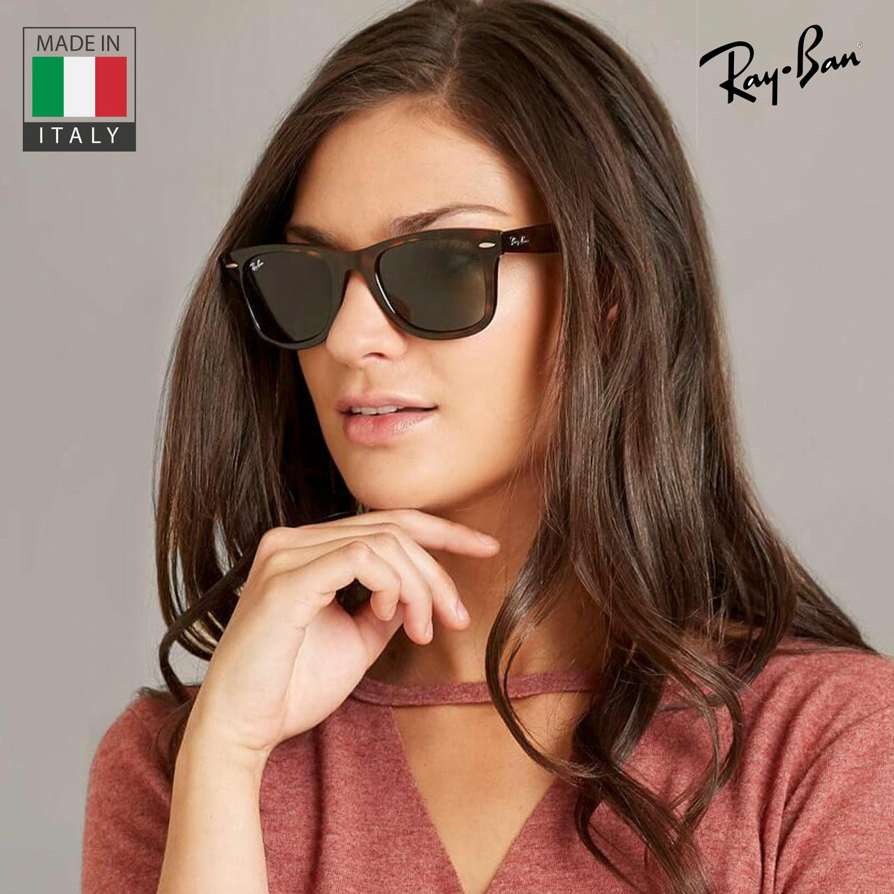 Ray-Ban RB2132 NEW WAYFARER Classic Polarized Square Shape Sunglasses With Eyewear Kit Bundle - High Bridge Fit - Casual Wear Square Sunglasses