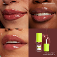 Thumbnail for NYX PROFESSIONAL MAKEUP Fat Oil Lip Drip, Moisturizing Lip Oil Gloss, Vegan Tinted Formula, Up to 12 HR Hydration - Sprinkle Sprinkle (Deep Muted Rose)