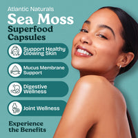 Thumbnail for Atlantic Naturals Superfood Organic Irish Sea Moss Capsules - 120 Veggie Capsules | Wildcrafted Organic Sea Moss Supplement for Men & Women | Better Than Sea Moss Gel | Support Immunity & Skin, 1000mg
