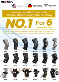 Thumbnail for NEENCA Professional Knee Brace X-Large for Knee Pain, Hinged Knee Support with Patented X-Strap Fixing System, Strong Stability for Pain Relief, Arthritis, Meniscus Tear, ACL, PCL, MCL, Runner, Sport, Workout