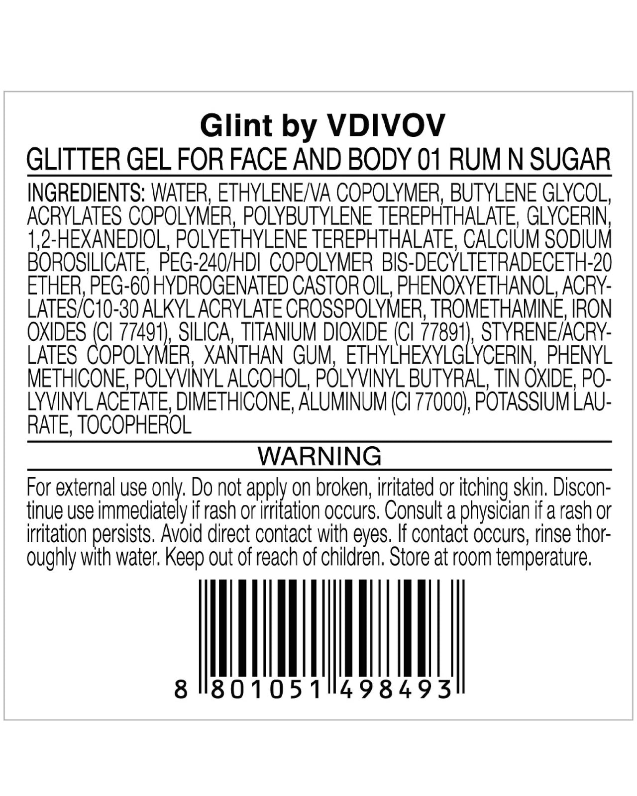 Glint Glitter Gel (Rum N Sugar, 0.13oz) - Multi-Use Body Makeup for Eyes, Cheeks, Body, and Hair by LG Beauty. Rich Pigment, Long-Lasting Sparkle/Glitter for Party, Festival.