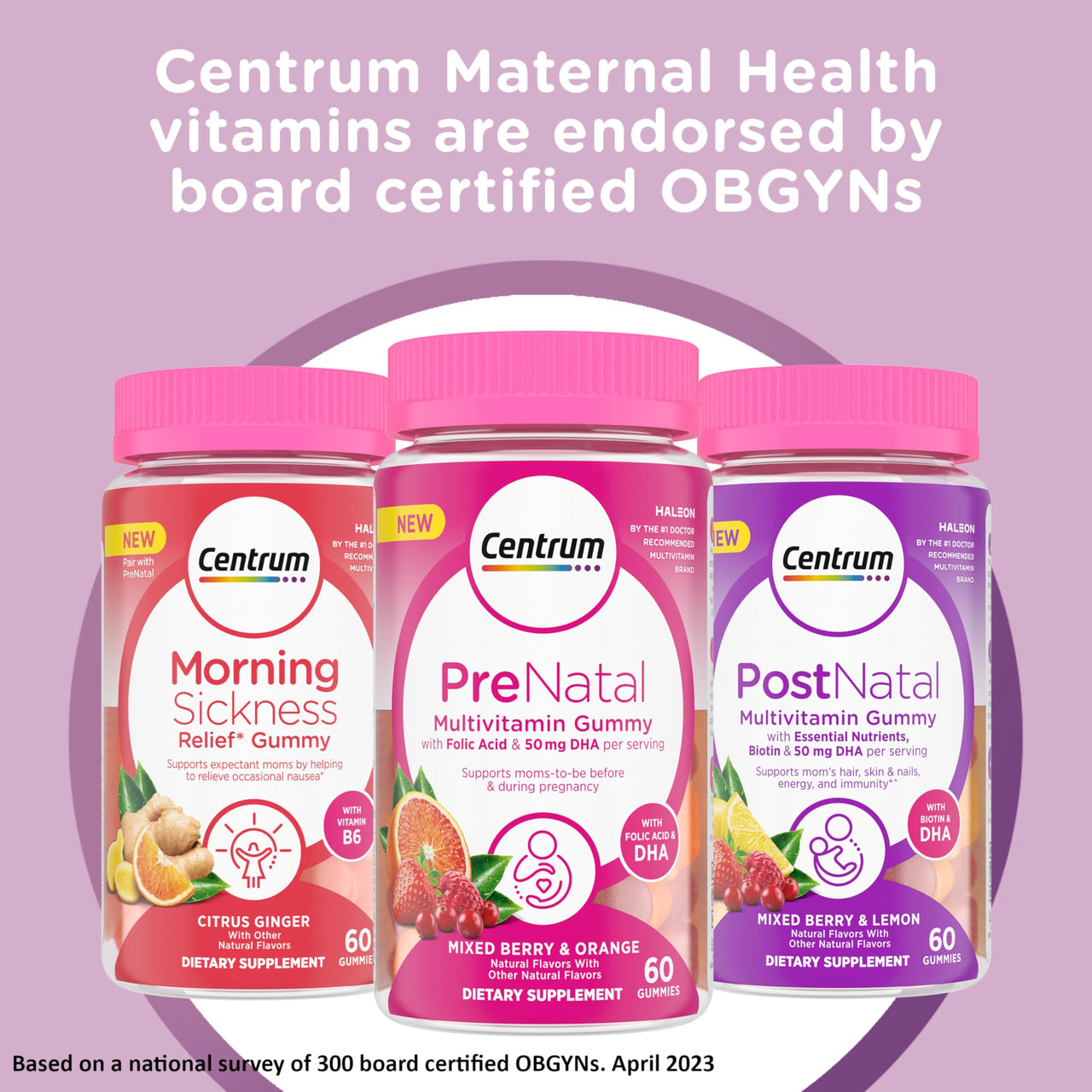 Centrum Morning Sickness Relief Gummies, Citrus Ginger Flavor - 60 Count, Up to 60 Day Supply