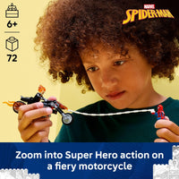 Thumbnail for LEGO Marvel Spider-Man vs. Ghost Rider Motorcycle Building Toy for Boys & Girls, Ages 6+ - Super Hero & Villain Playset W/2 Marvel Minifigures - Gift Idea for Kids & Fans - 76335