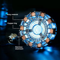 Thumbnail for Arc Reactor 1:1 Ratio Vibration Sensing LED Light USB Connection with Display Case for Collections, has a heart