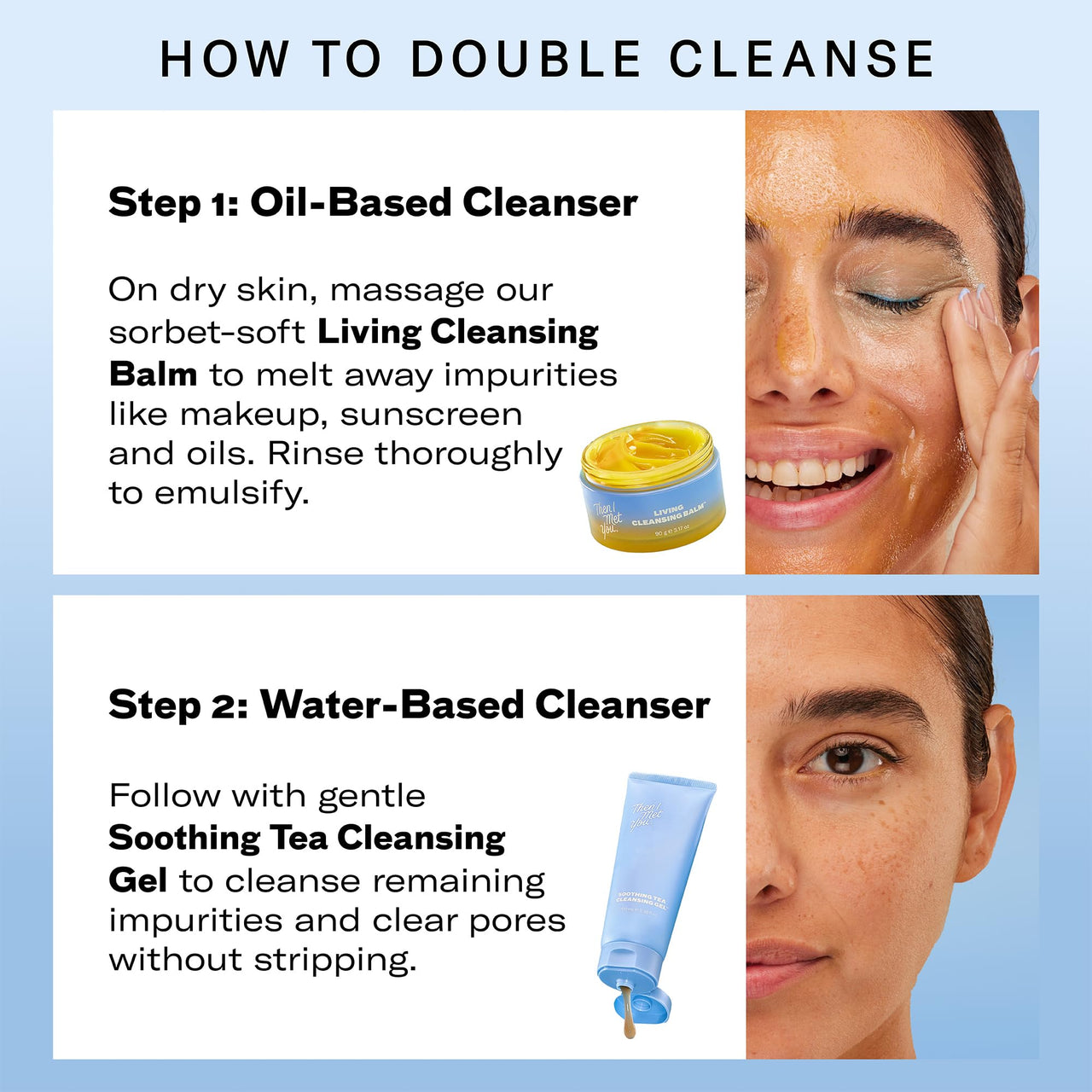 Then I Met You Living Cleansing Balm, Melts Makeup & Sunscreen, Non-Stripping Zero Residue Oil Cleanser with Seaberry, Olive, Grape Seed Oils, Vit E & Persimmon, First-Step Clean Vegan Korean Skincare