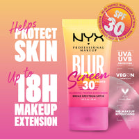 Thumbnail for NYX PROFESSIONAL MAKEUP Blurscreen SPF 30 Primer, 3-in-1 Blurring Makeup Primer with Sunscreen, Vegan Formula with No White Cast or Greasy Feeling