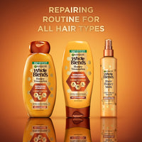 Thumbnail for Garnier Whole Blends Hair Honey Milk 450F Heat Protectant Spray, For All Hair Types With Up To 100 Hrs of Frizz Control, 8.5 Fl Oz, 2 Count