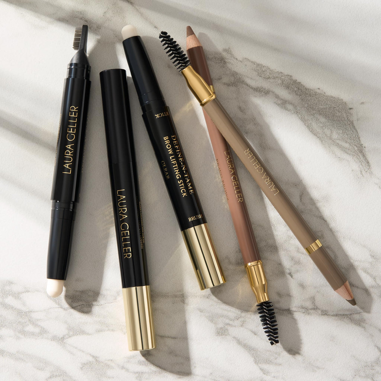 LAURA GELLER NEW YORK Bravo Brows Soft Pencil + Brush, Medium Brown