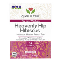 Thumbnail for NOW Give a Tea®, Heavenly Hip Hibiscus™, Herbal Punch Tea, Everyday Wellness with the Refreshing Punch of Hibiscus Flowers, Caffeine Free, 24 Tea Bags