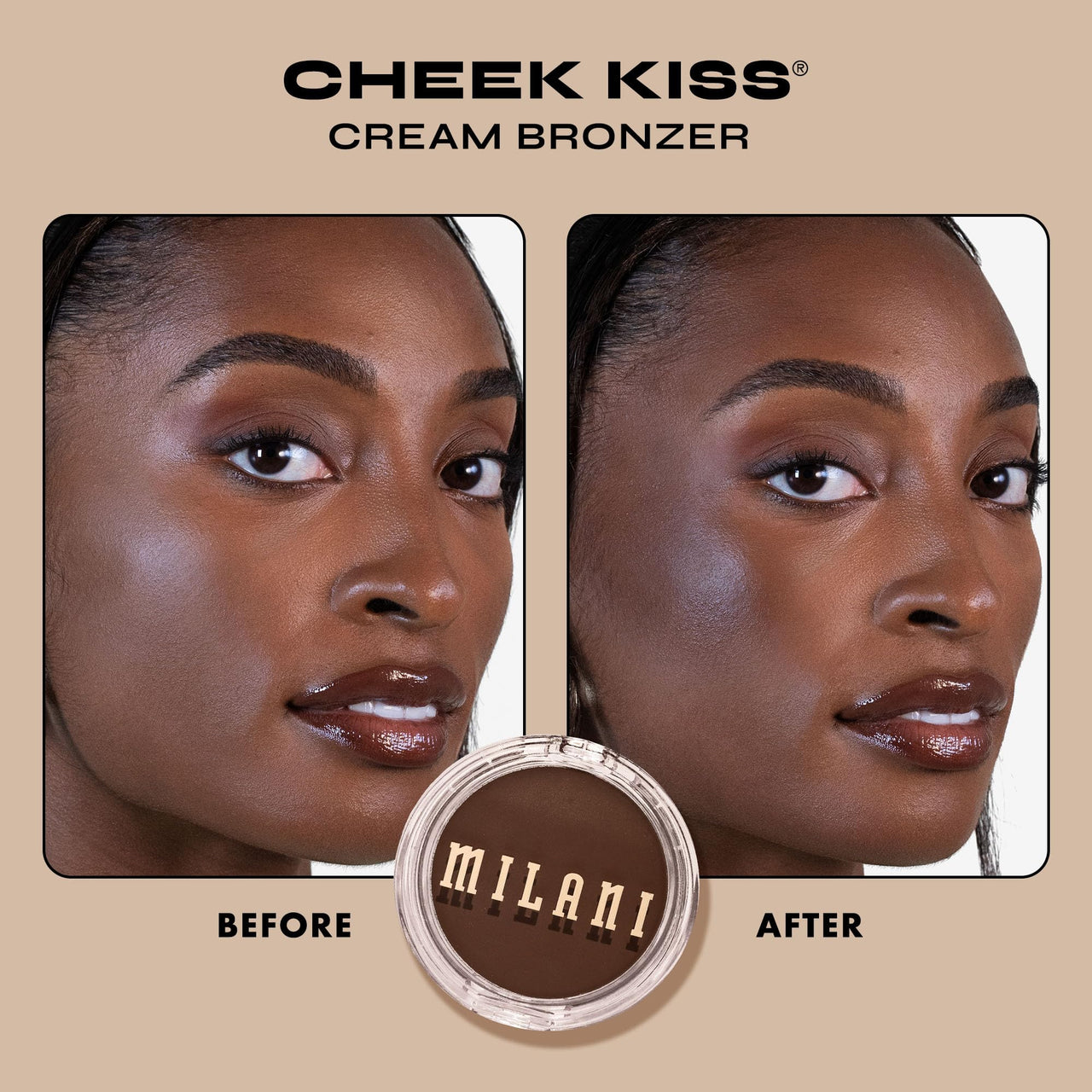 Milani Cheek Kiss Cream Bronzer, 140 - Mocha Moment, Vegan & Cruelty-Free, Made in Korea, Lightweight Glow, Soft Matte Finish