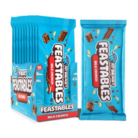Thumbnail for MrBeast Feastables Milk Chocolate Crunch Bar, King Size, 10 Count, Crispy Rice Chocolate Candy, Fairtrade Cocoa, 2.1oz Each