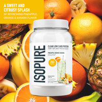 Thumbnail for Isopure Clear Whey Isolate Protein Powder, Lactose Free, Gluten Free, Naturally Flavored, Pineapple Orange Banana, 20g Protein Per Serving, 1.9 Lb, 36 Servings (Packaging May Vary)