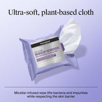 Thumbnail for Neutrogena Night Calming Makeup Remover Face Wipes, Nighttime Cleansing Towelettes Remove Sweat, Dirt & Makeup & Calms Skin, Hypoallergenic, 100% Plant Based Cloth, Twin Pack, 2 x 25 ct