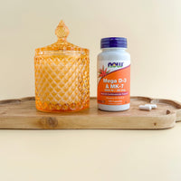 Thumbnail for NOW Supplements, Mega D-3 & MK-7, 5000 IU / 180 mcg, Bone & Cardiovascular Support*, Vitamins K-3 & K-2, 120 Capsules