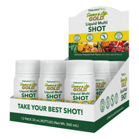 Thumbnail for NaturesPlus Source of Life GOLD Liquid Multi Shot - 1 fl oz, Case of 12 - Tropical Fruit Flavor - Provides Nutrients from 100+ Fruits and Vegetables - 12 Servings