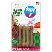 Thumbnail for Nylabone Healthy Edibles Natural Puppy Chews Long Lasting Treats for Puppies, Lamb & Apple Flavor, X-Small/Petite (4 Count)
