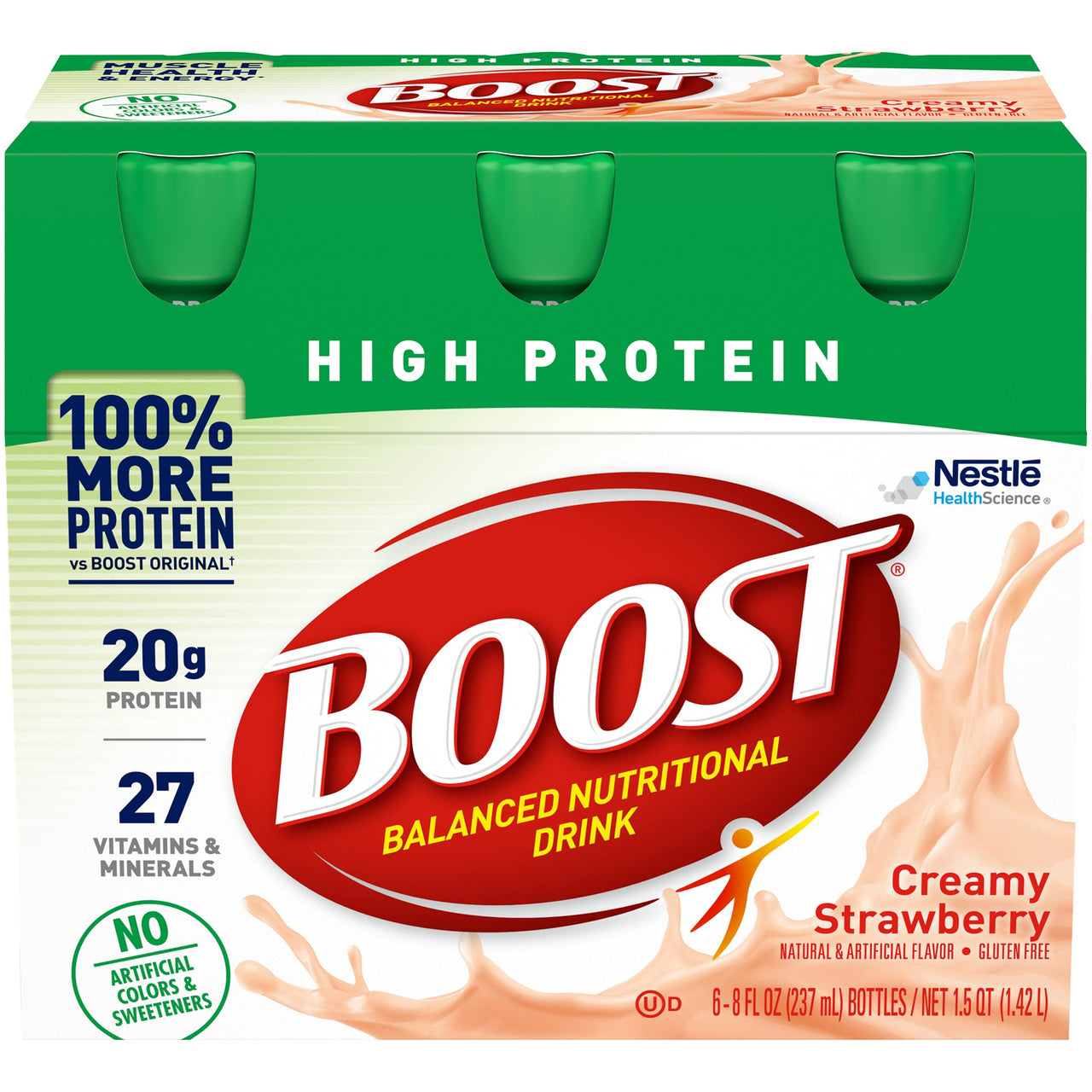 Boost Complete High Protein Nutritional Drink (6 Count (Pack of 2), Strawberry)