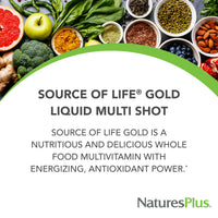 Thumbnail for NaturesPlus Source of Life GOLD Liquid Multi Shot - 1 fl oz, Case of 12 - Tropical Fruit Flavor - Provides Nutrients from 100+ Fruits and Vegetables - 12 Servings