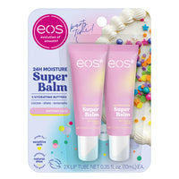 Thumbnail for eos 24H Moisture Super Balm - Birthday Cake, Day or Night Lip Treatment, Made for Sensitive Skin, Lip Balms & Moisturizers, 0.35 fl oz, 2-Pack