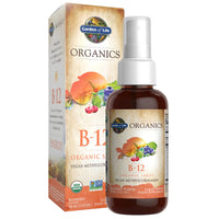 Thumbnail for Garden of Life Organics B12 Vitamin - Whole Food B-12 for Metabolism and Energy, Raspberry, 2oz Liquid