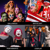 Thumbnail for Black White Red Face & Body Paint - Blendable Facepaint Foundation with Sponge & Brush for Skin, Professional Halloween Face Make-up Kit for Zombie Clown Vampire Skeleton Skull Joker Costume