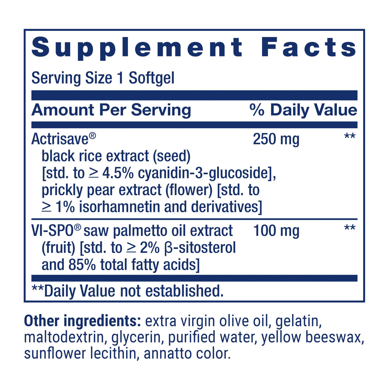 Life Extension Hair Growth for Men, ActriSave® Prickly pear and Black Rice, VI-SPO® Saw Palmetto, Supports Hair Growth, Fullness and Density, Non-GMO, 1-Daily, Gluten-Free, 30 softgels