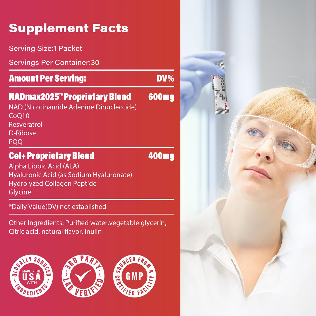 zooone- NAD+ Supplement 30pcs, Premium Nicotinamide Riboside & Resveratrol, DNA Repair & Healthy Aging? Advanced NAD Supplement for Men & Women, Boosts Cellular Energy.