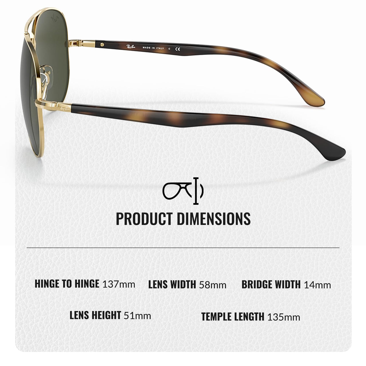 Ray-Ban RB3675 Aviator Shape Sunglasses With Eyewear Kit Bundle - Adjustable Nose Pads - Ideal Formal and Casual Wear Retro Sunglasses