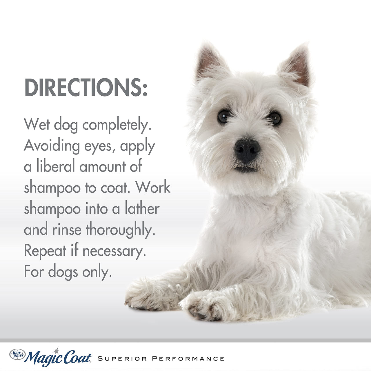 Four Paws Magic Coat Bright White Whitening Shampoo for Dogs with Natriance Brightener, Brightening Dog Wash, Removes Tear Stains, Almond Shea Butter Scent, 16 Ounce