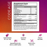 Thumbnail for Codeage Liposomal Wonder-D, Vegan Cholecalciferol Vitamin D3 1000 IU Liquid Drops Supplement, Plant-Based Vitamins B12 & K2, Non-GMO Sunflower Phospholipids, Vitamin E, Mixed Berry Flavor, 7.6 fl oz