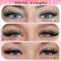 Thumbnail for Goddvenus Lash Clusters Kit Wispy Eyelash Clusters Lashes Natural DIY Lash Extension Kit 10-16mm Cluster Eyelash Extensions Kit 300pcs C Curl Individual Lashes Cluster Eyelash (No Tweezers)