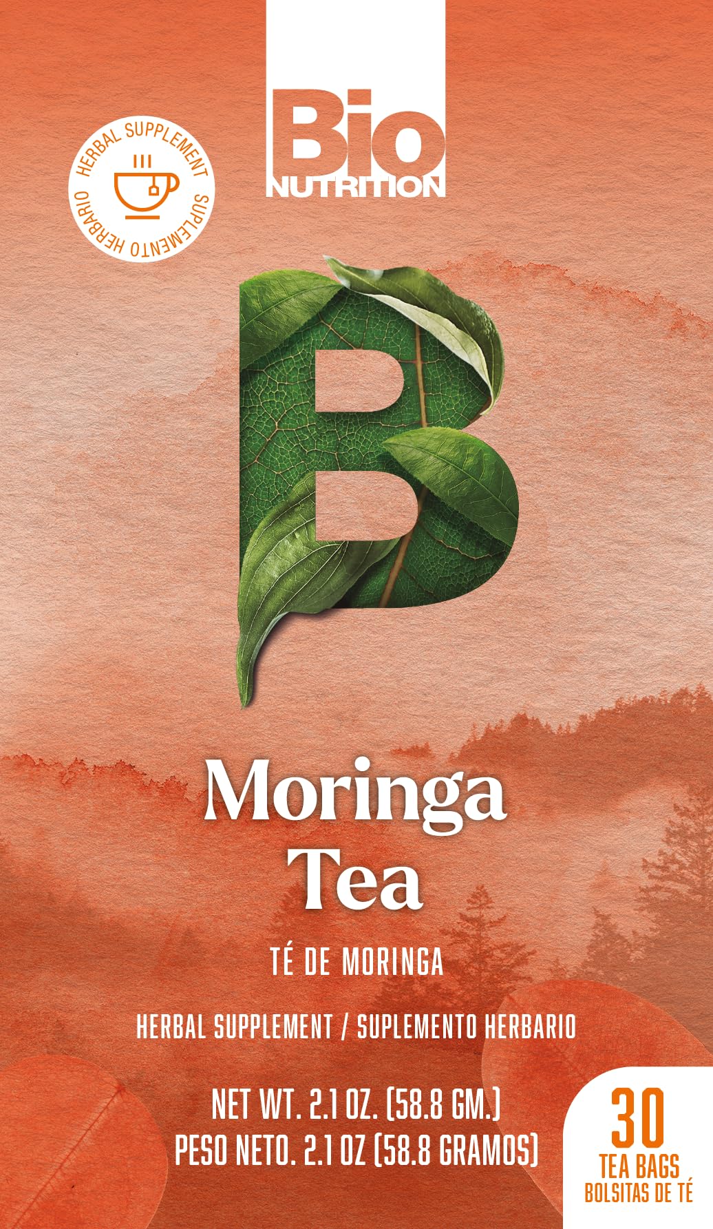 Bio Nutrition Moringa Tea Bags, 30 Count