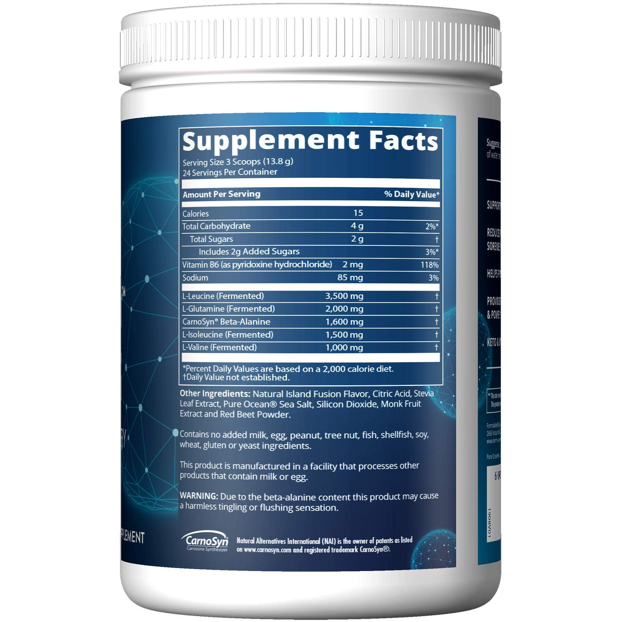 MRM BCAA+G Reload Post-Workout Powder-For Women & Men-BCAA & L'Glutamine with CarnoSyn Beta-Alanine, Amino Acids, Muscle Recovery & Hydration, Keto, Vegan, Gluten Free - 26 Servings, Island Fusion