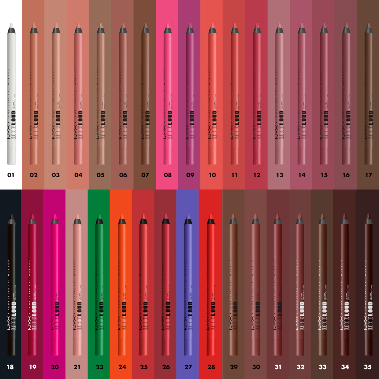 NYX PROFESSIONAL MAKEUP Line Loud Lip Liner, Longwear and Pigmented Lip Pencil with Jojoba Oil & Vitamin E - No Equivalent