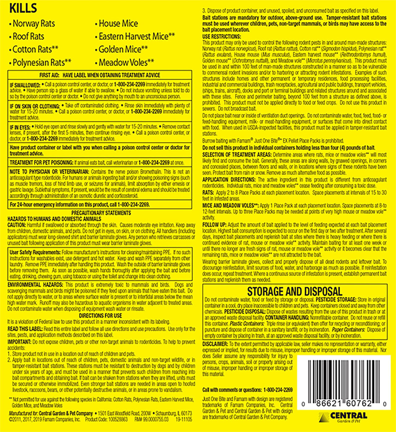 Just One Bite EX Pellet Place Packs 88ct