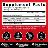 Thumbnail for Force Factor Black Maca Root Supplement for Men, 1000mg Maca Negra Extract for Energy, Hormonal Balance & Vitality, Superior Absorption with BioPerine, 90 Capsules