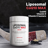 Thumbnail for Codeage Liposomal CoQ10 Max Supplement - 250 mg Coenzyme Q10 with Vitamin E Isomers Tocopherols - 2-Month Supply - 1 Capsule Per Serving - Liposomal Delivery - Non-GMO, Gluten-Free - 60 Capsules