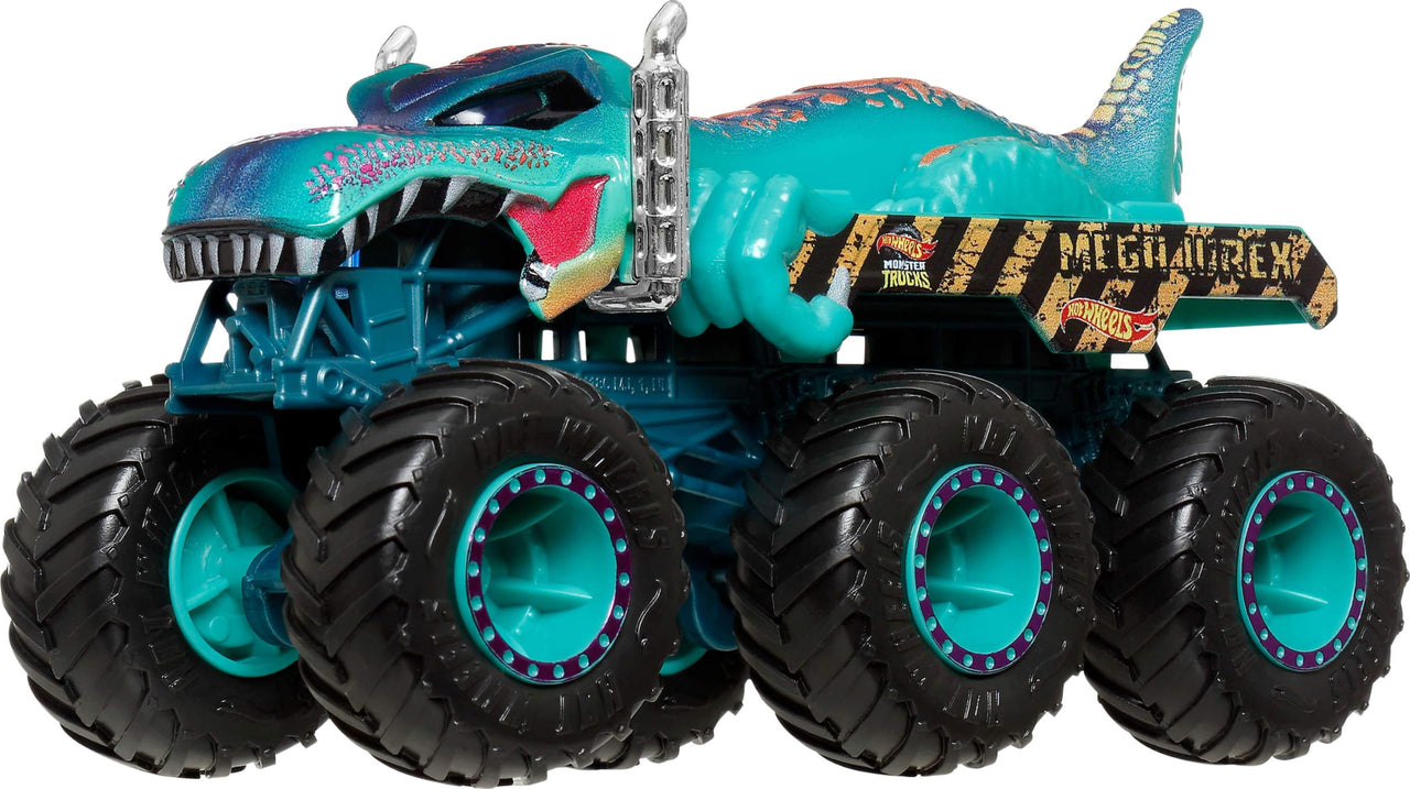 Hot Wheels Toy Cars & Monster Trucks, Sharks vs. Dinos Multipack with 8 Total Vehicles, Including Big Rigs, 1:64 Scale Monster Trucks & 1:64 Scale Hot Wheels Vehicles