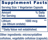 Thumbnail for Life Extension Lithium 1000 mcg Veg Capsules