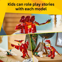 Thumbnail for LEGO Creator 3 in 1 Fierce Dinosaur Building Toy for Boys & Girls, Ages 8+ - Gift for Birthdays - Kids Build 1 of 3 Prehistoric Animal Figures - 31379
