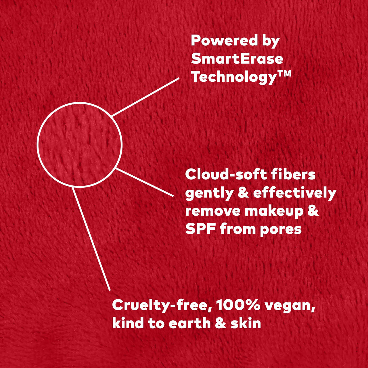 The Original MakeUp Eraser PRO, Effortlessly Remove All Makeup Using Only Water, Including Waterproof Mascara, Eyeliner, Foundation, Lipstick, Sunscreen,and More! Love Red, 1ct.