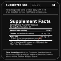 Thumbnail for Toniiq Ultra High Purity Alpha GPC Capsules - 600mg Concentrated Formula - 90%+ Highly Purified and Bioavailable Nootropic - 120 Capsules Alpha GPC Supplement