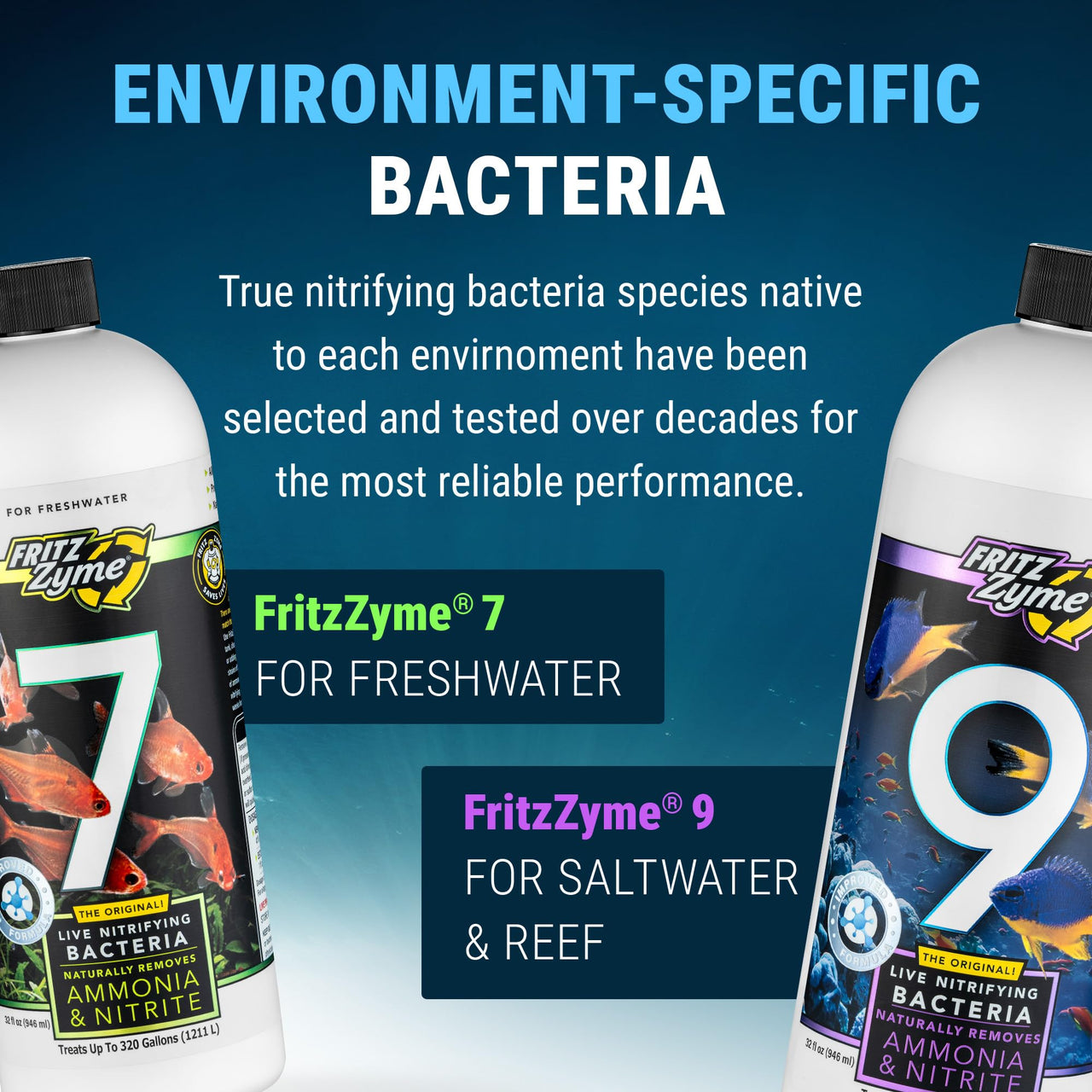 Fritz Aquatics FritzZyme 9 Live Nitrifying Bacteria Naturally Removes Amonia & Nitrite for Saltwater Fish (32-Ounce)