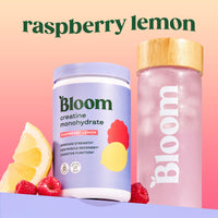 Thumbnail for Bloom Nutrition Creatine Monohydrate Powder, 5g Micronized Creatine per Serving, Supports Muscle Recovery, Strength, Endurance, Pre or Post Workout, Gluten Free, Non GMO, Raspberry Lemon, 40 SVG, 9 oz