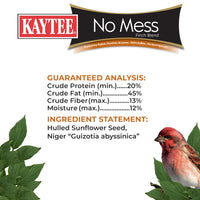 Thumbnail for Kaytee No Mess Finch Seed and Nyjer Blend, Attracts Goldfinches, Chickadees, Junos, Finches and Other Wild Birds, 8 Pounds