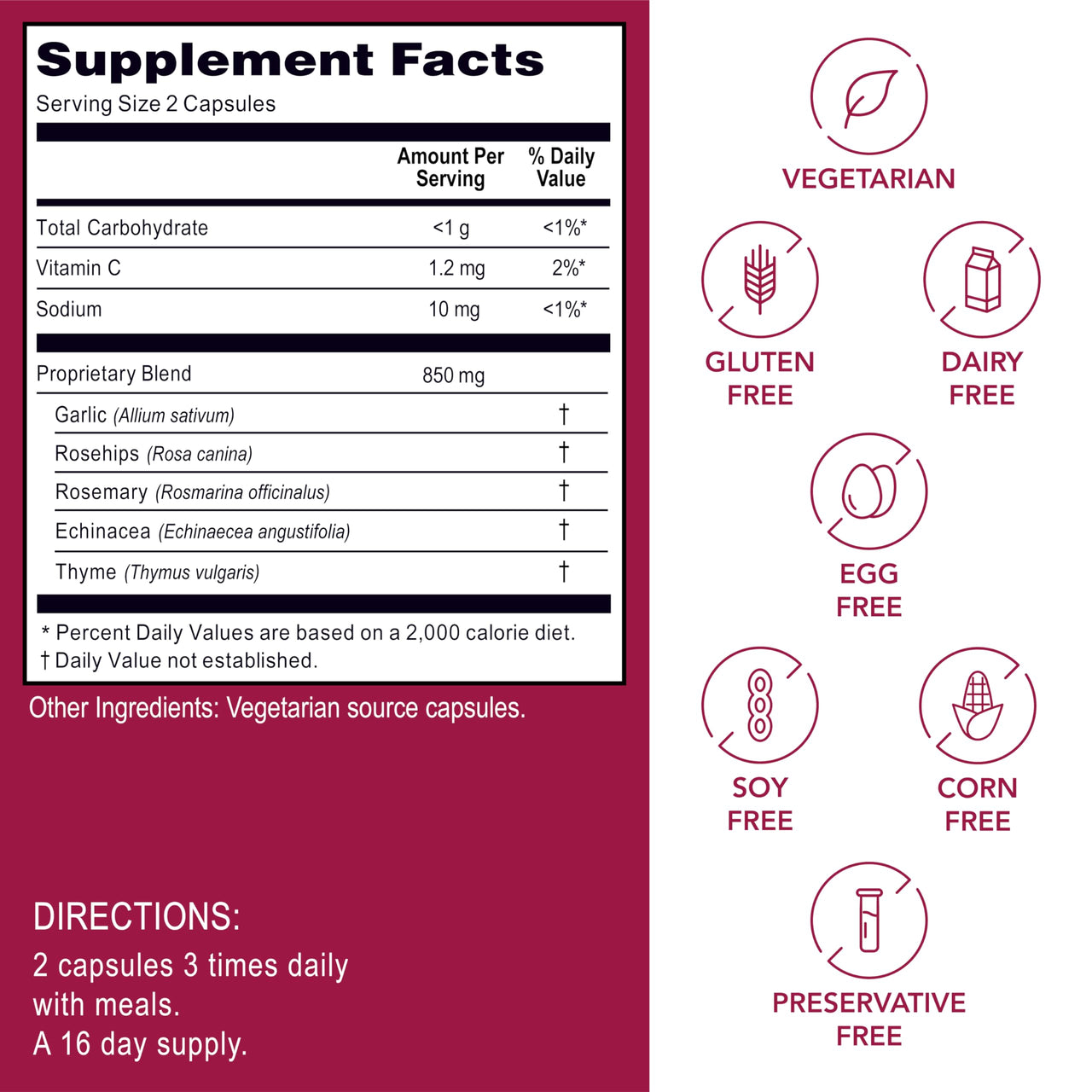 Kroeger Herb, Lung Formula, Lung Support Supplement with Herbs, Respiratory and Immune Support, Lung Cleanse, Echinacea, Clear Lungs, Non-GMO, Gluten Free, No Preservatives-100 Capsules, Made in USA